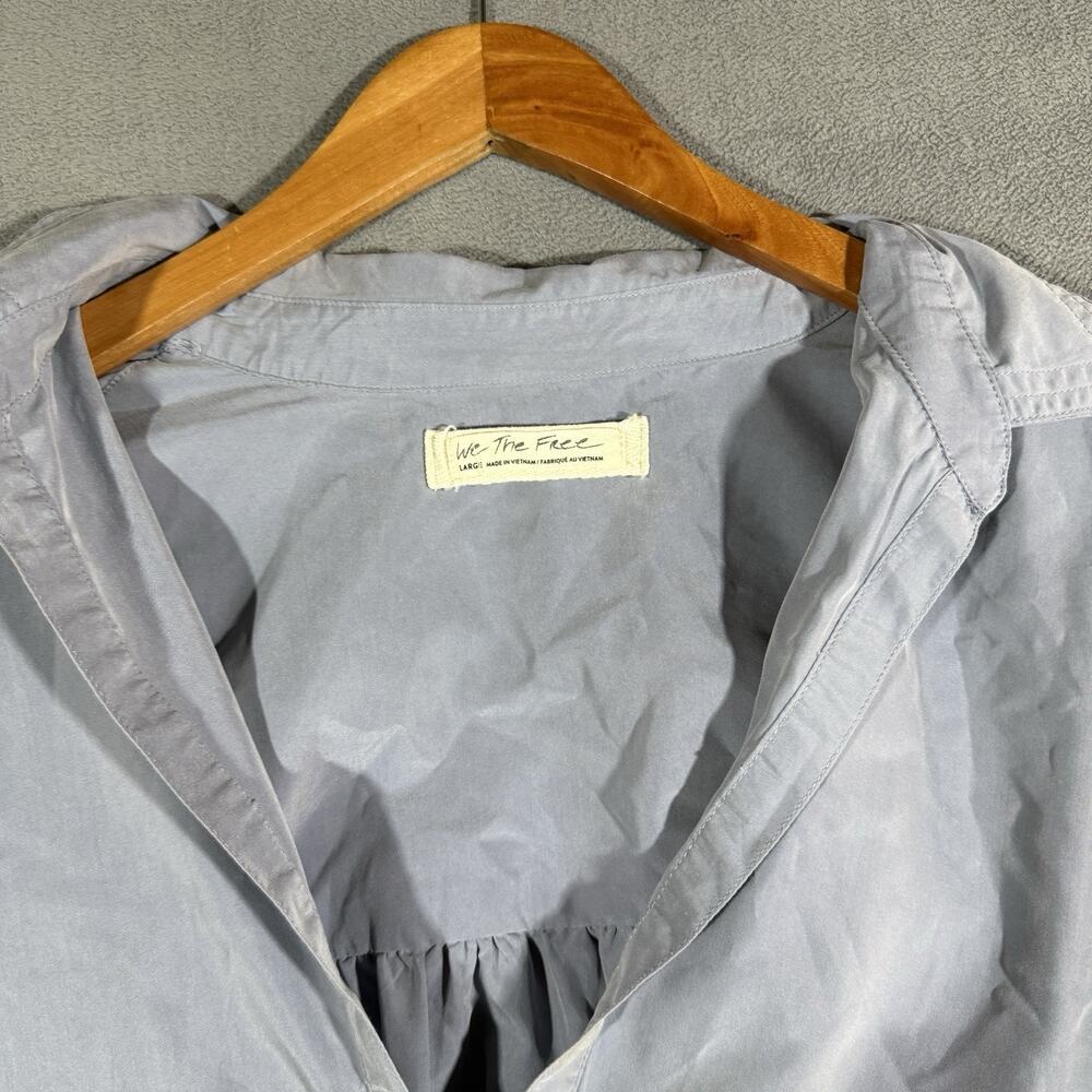 Free People We The Free Love Until Tomorrow Poet Blouse in Sky Size Large - Picture 2 of 8